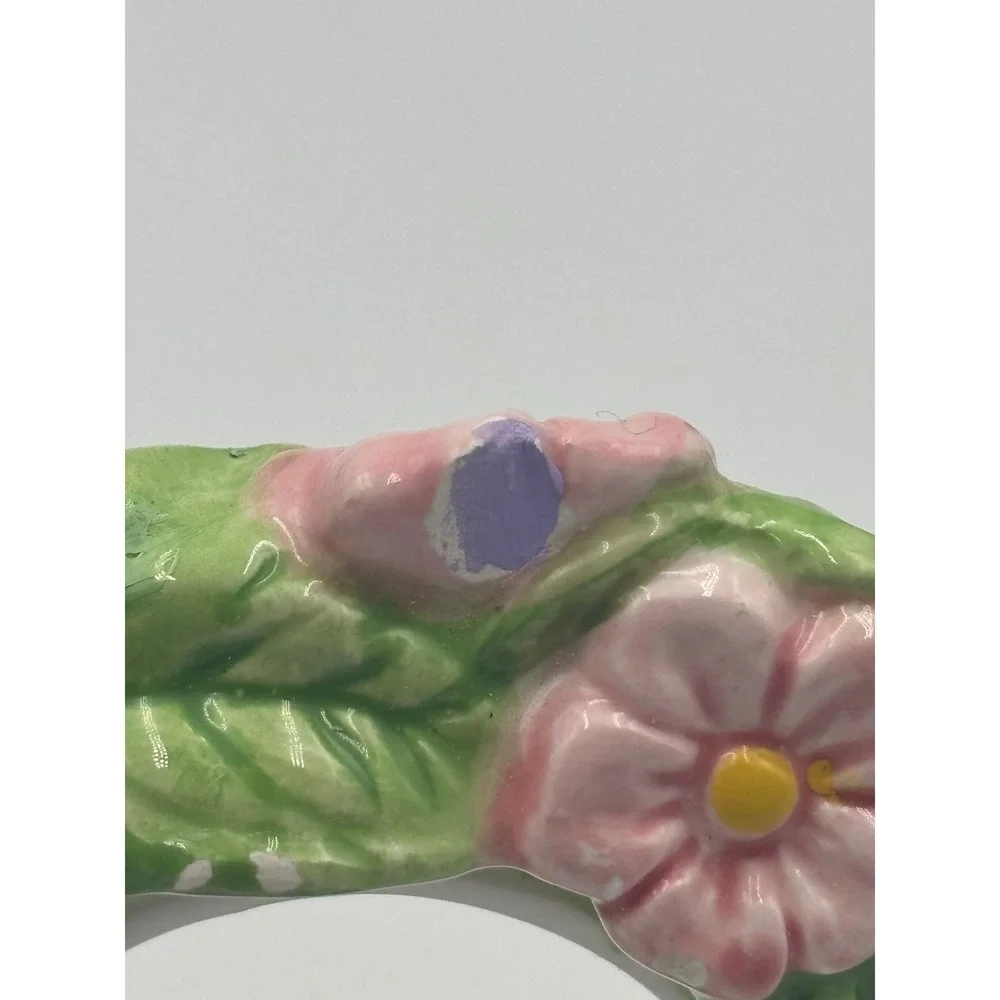 Vintage Ceramic Cherry Blossom Napkin Rings Set of 6‎ Prunus Avium Pink Floral